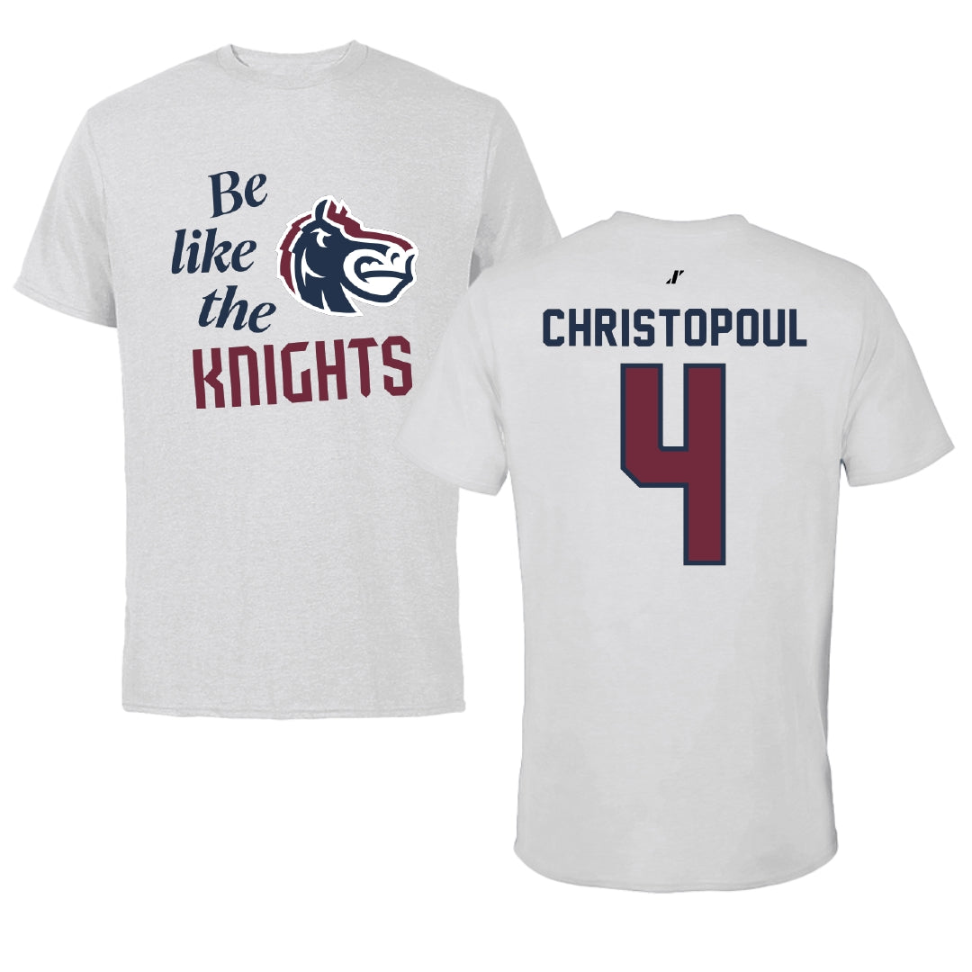 Fairleigh Dickinson University-Metropolitan Campus Softball Light Gray Be Like Us Tee - #4 Olivia Christopoul