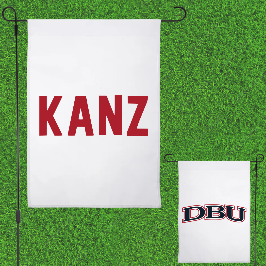 Dallas Baptist University TF and XC White Garden Flag - Daniel Kanz
