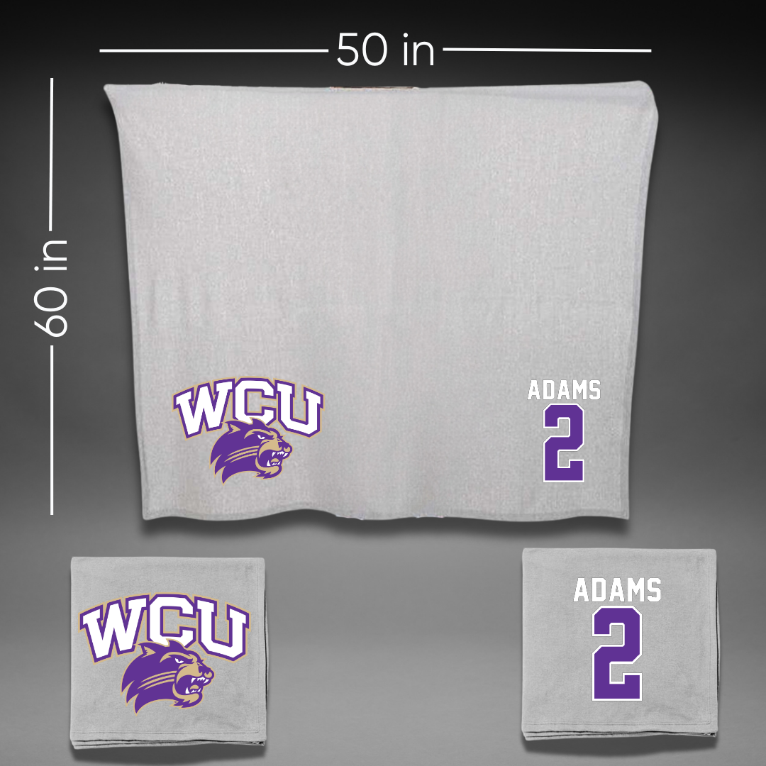 Western Carolina University Football Gray Blanket - #2 Branson Adams