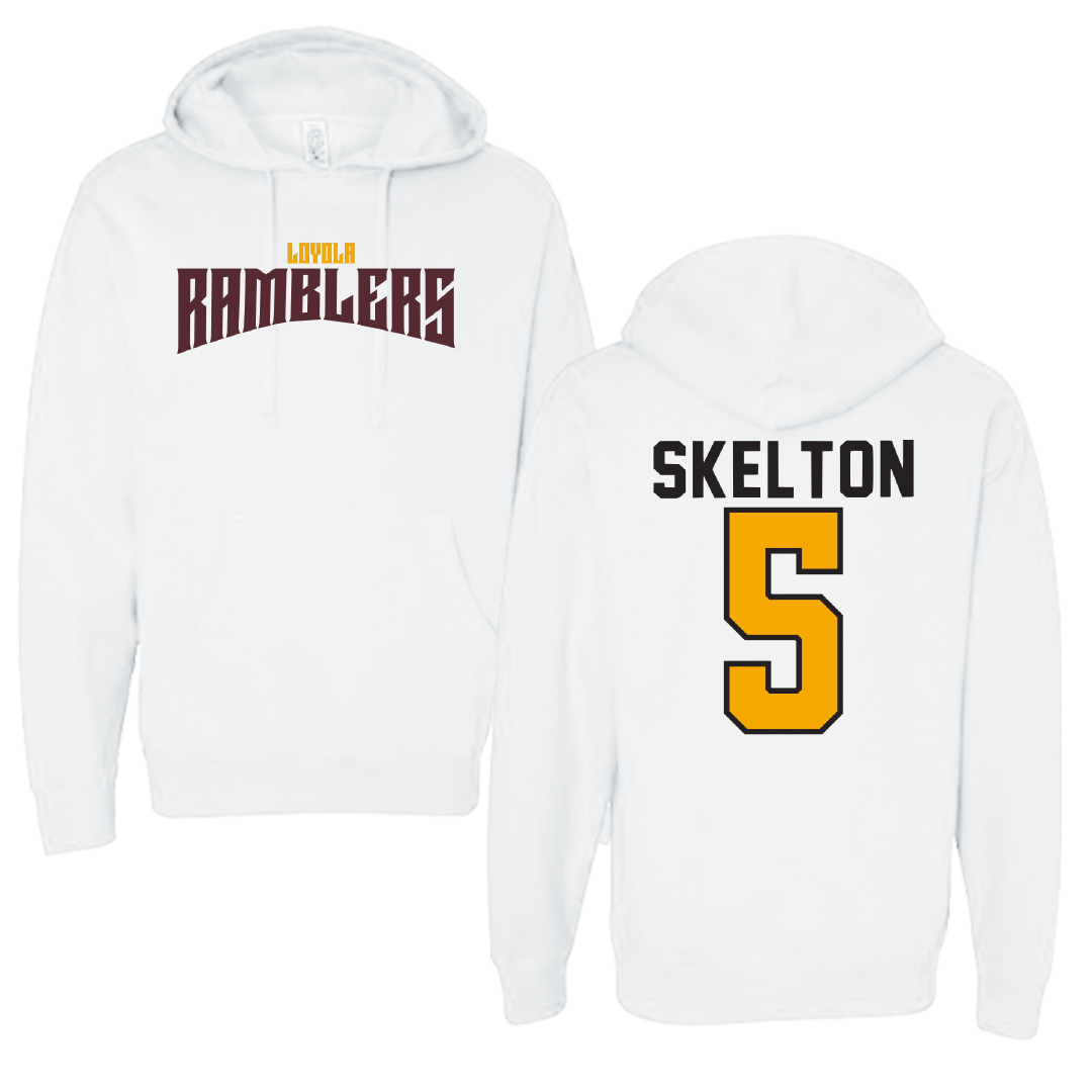 Loyola University-Chicago Soccer White Classic Hoodie - #5 Ella Skelton