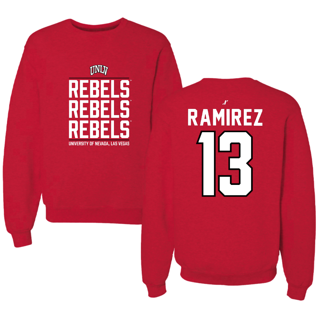 University of Nevada-Las Vegas Soccer Red General Crewneck - #13 Mallie Ramirez