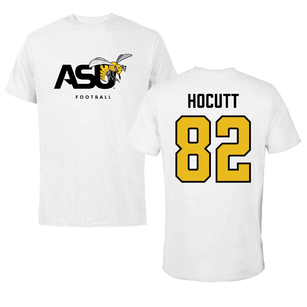 Alabama State University Football White ASU Performance Tee - #82 Will Hocutt