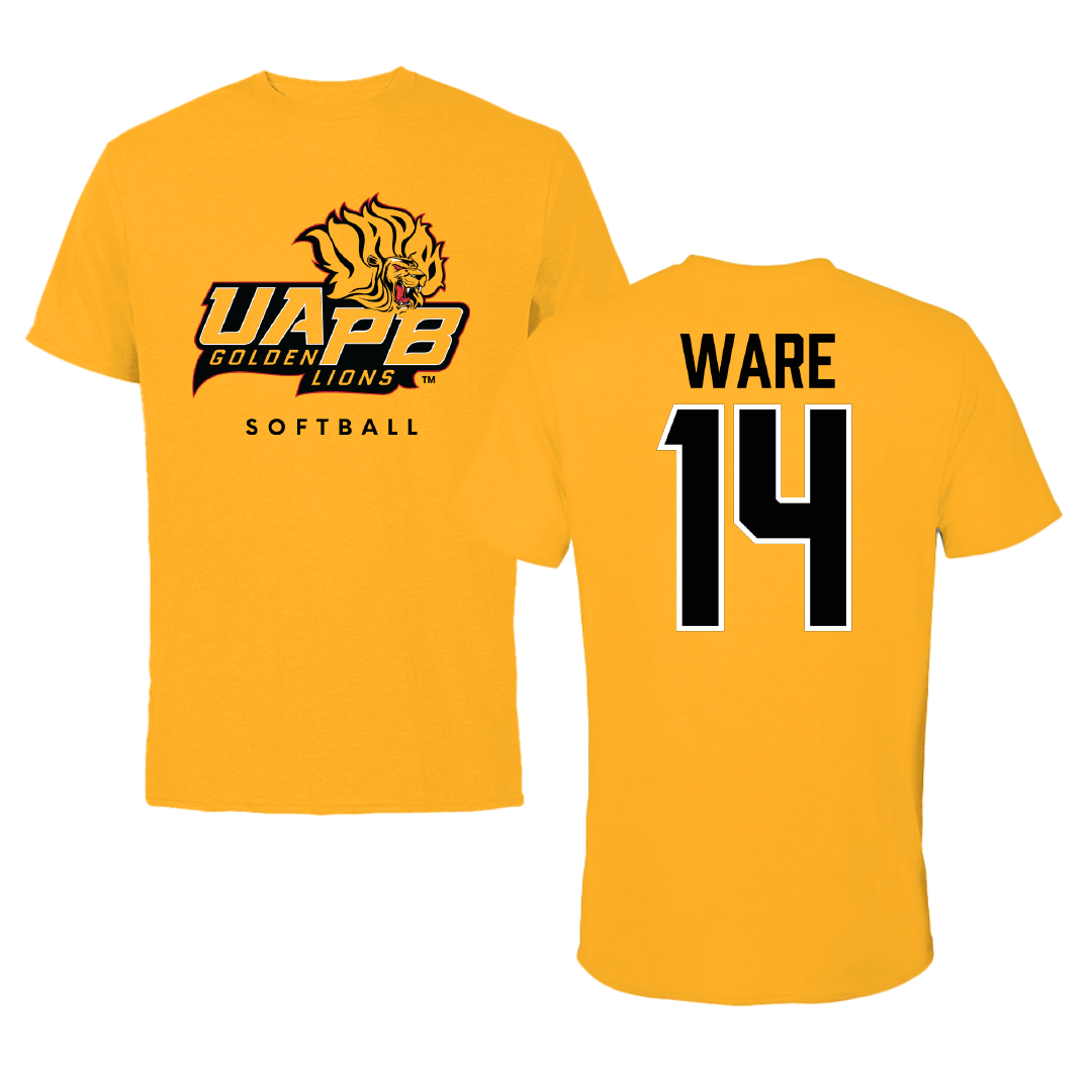 University of Arkansas-Pine Bluff Softball Gold Tee - #14 Naiyestlie Ware