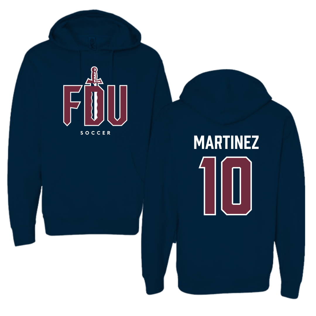 Fairleigh Dickinson University-Metropolitan Campus Soccer Navy Hoodie - #10 Laura Martinez