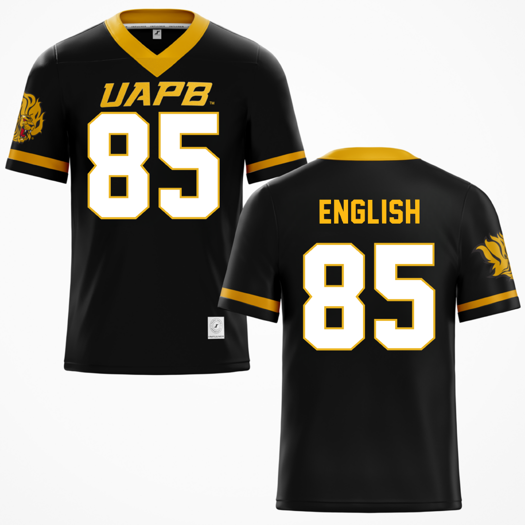 University of Arkansas-Pine Bluff Black Football Jersey - #85 Kevin English