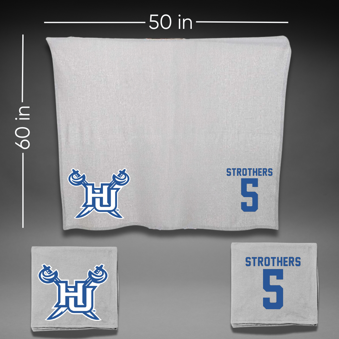 Hampton University Basketball Gray Blanket - #5 Etienne Strothers