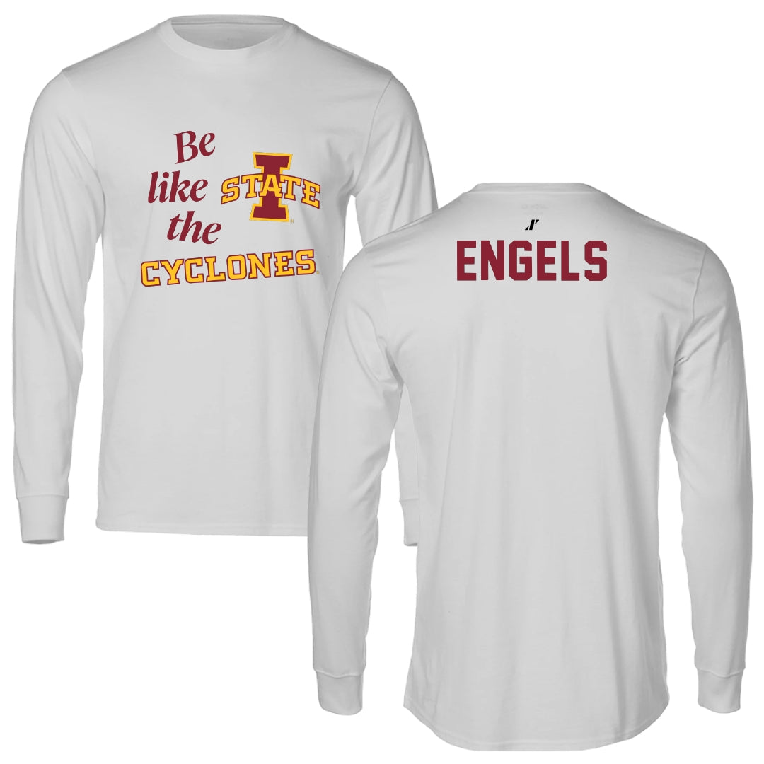 Iowa State University Gymnastics Light Gray Be Like Us Performance Long Sleeve - Morgan Engels