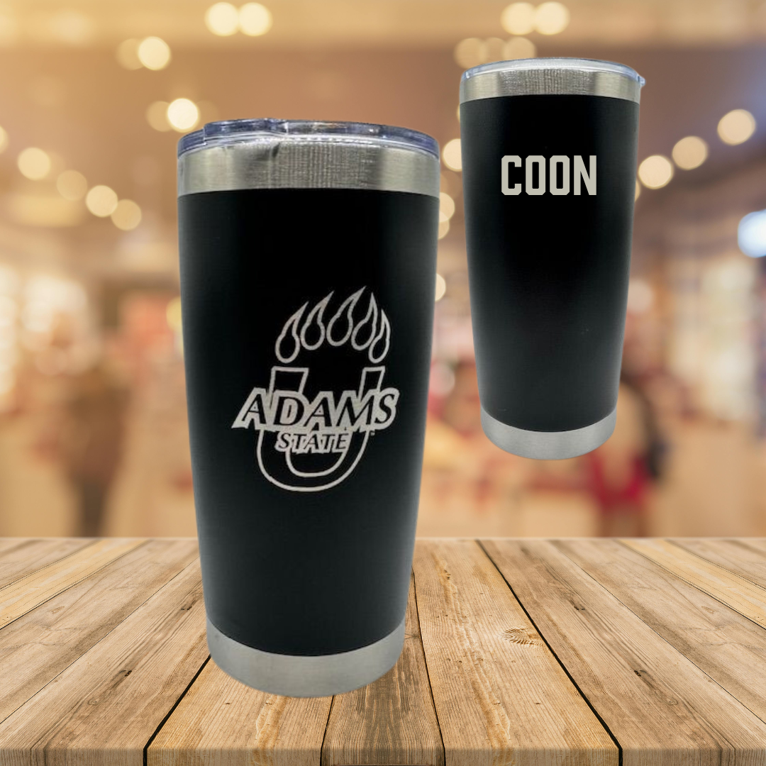 Adams State University Wrestling Black Stainless Steel Tumbler - Josh Coon
