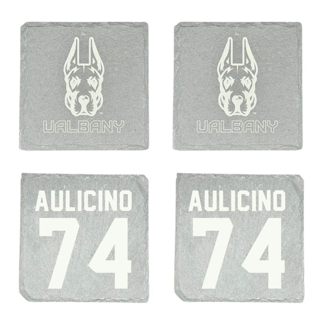 University at Albany Football Stone Coaster (4 Pack)  - #74 Matt Aulicino