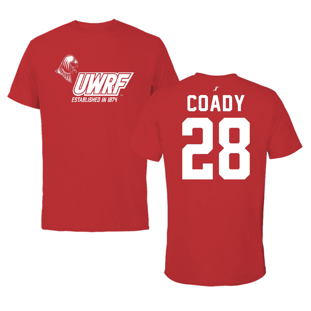 University of Wisconsin-River Falls Ice Hockey Red General Performance Tee - #28 Gibb Coady