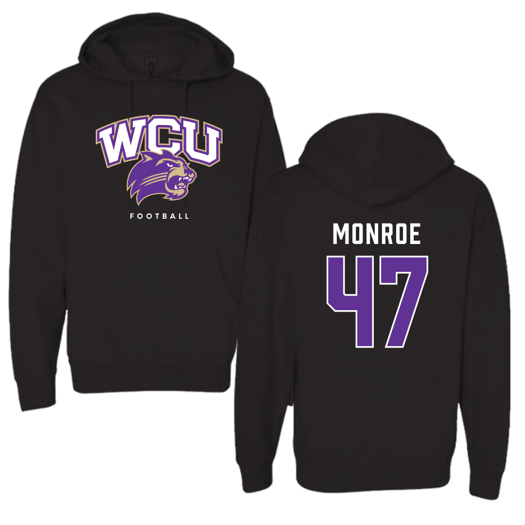 Western Carolina University Football Black Hoodie - #47 Blue Monroe