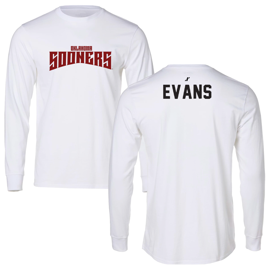 University of Oklahoma Wrestling White Classic Performance Long Sleeve - KJ Evans