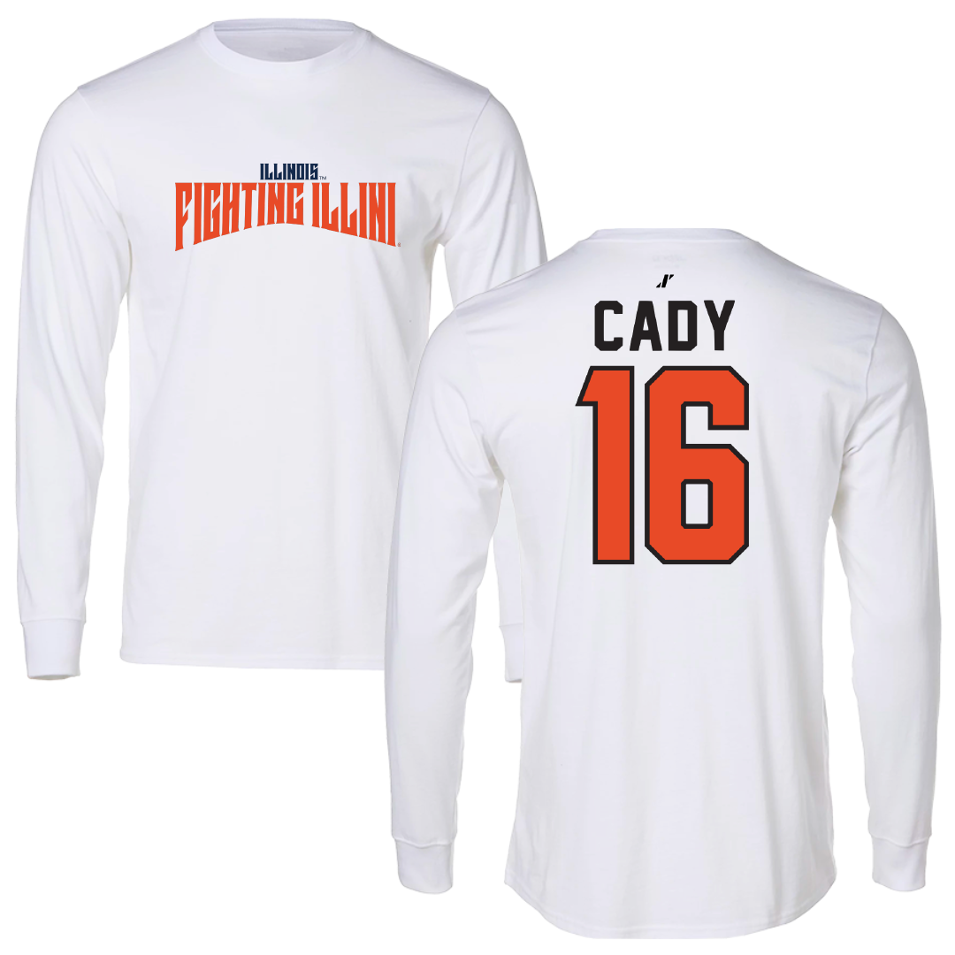 University of Illinois Softball White Classic Long Sleeve - #16 Ella Cady