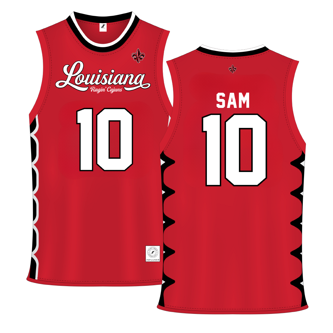 University of Louisiana at Lafayette Red Basketball Jersey - #10 Aasia Sam