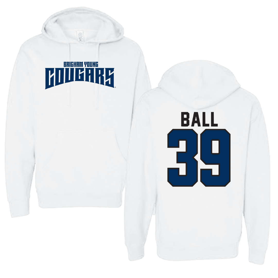 Brigham Young University Baseball White Classic Hoodie - #39 Nicholas Ball