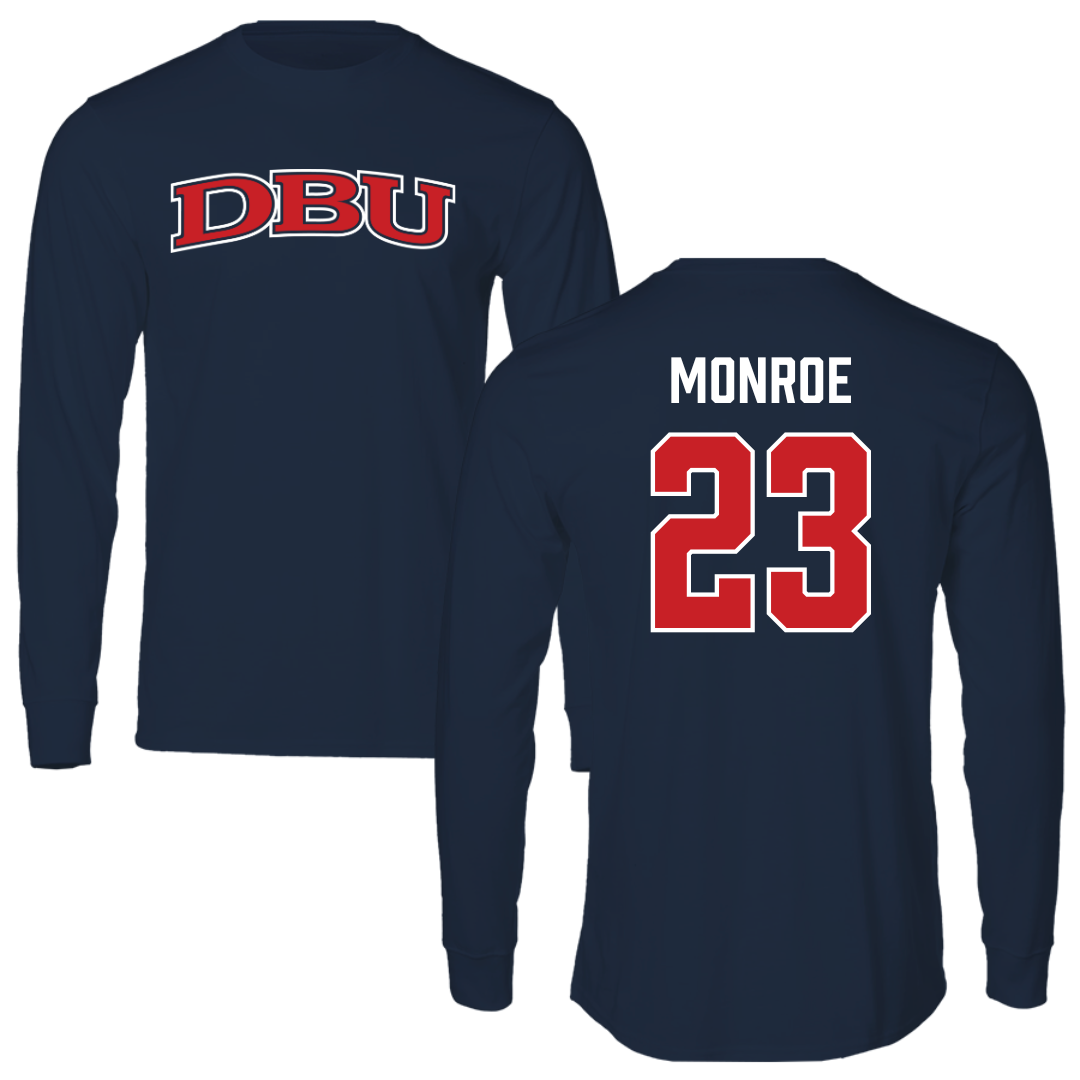 Dallas Baptist University Soccer Navy DBU Performance Long Sleeve - #23 Mason Monroe