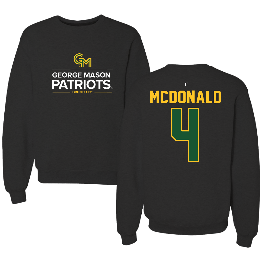 George Mason University Volleyball Black General Crewneck - #4 Troy McDonald