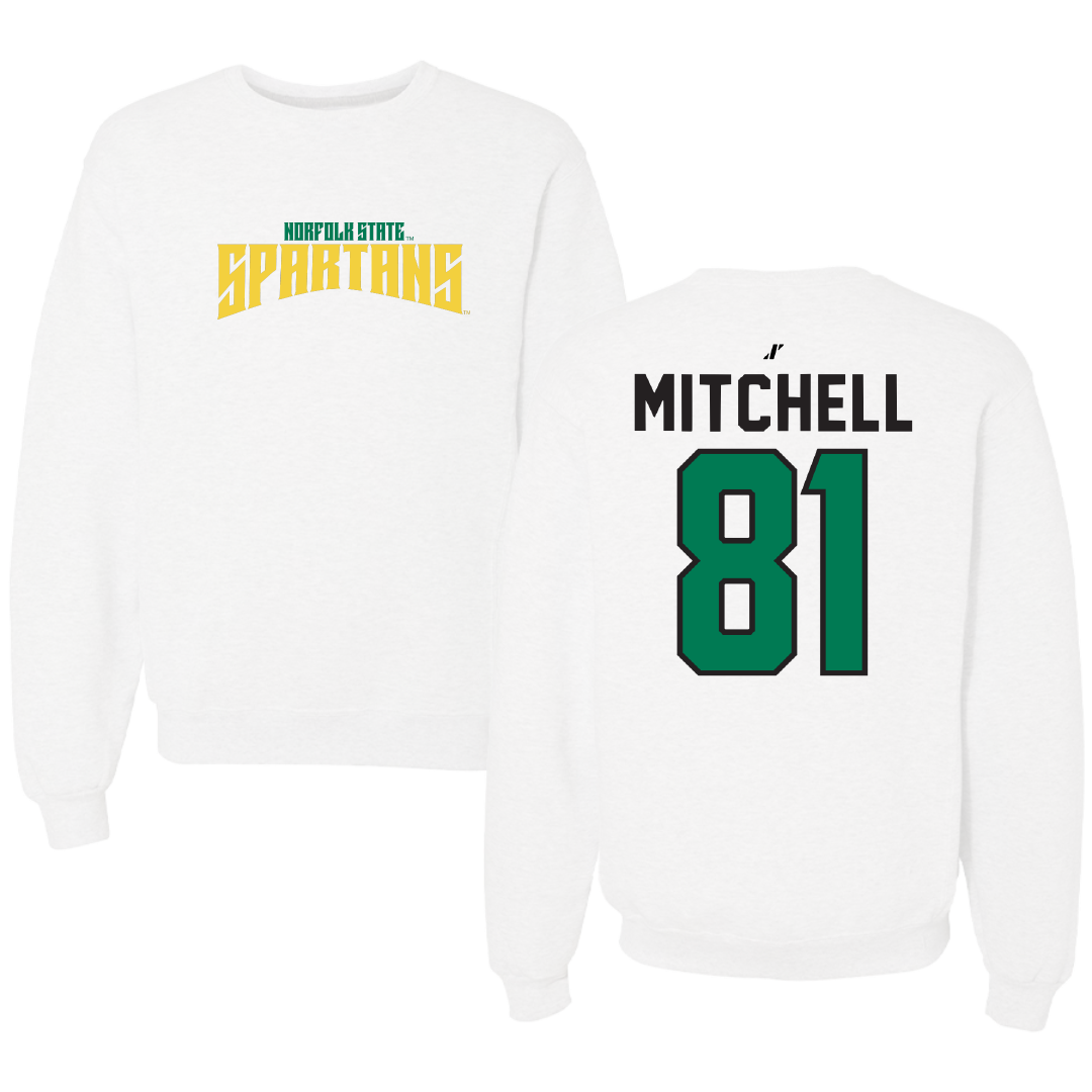 Norfolk State University Football White Classic Crewneck - #81 Elyjah Mitchell