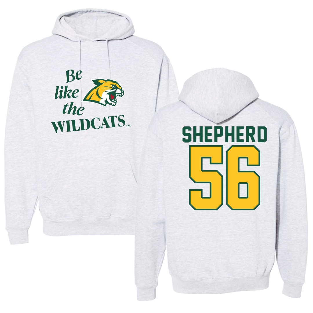 Northern Michigan University Football Light Gray Be Like Us Hoodie - #56 Graycen Shepherd