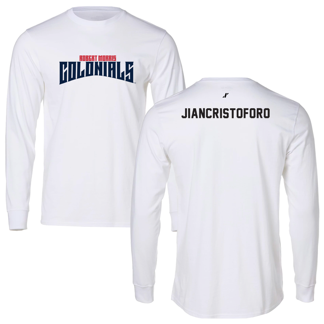 Robert Morris University TF and XC White Classic Long Sleeve - Emma Jiancristoforo