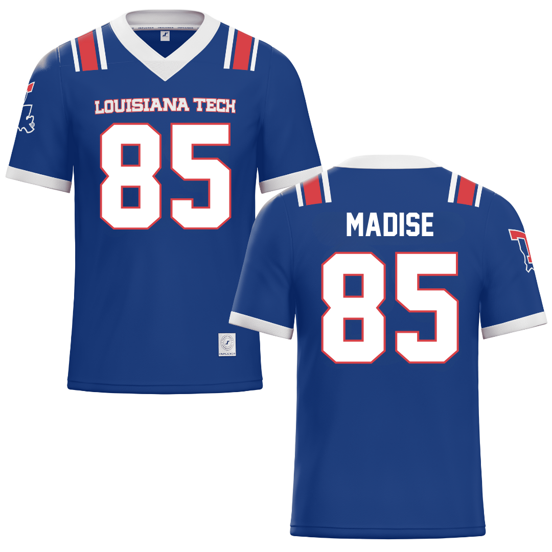 Louisiana Tech University Blue Football Jersey - #85 Adem Madise