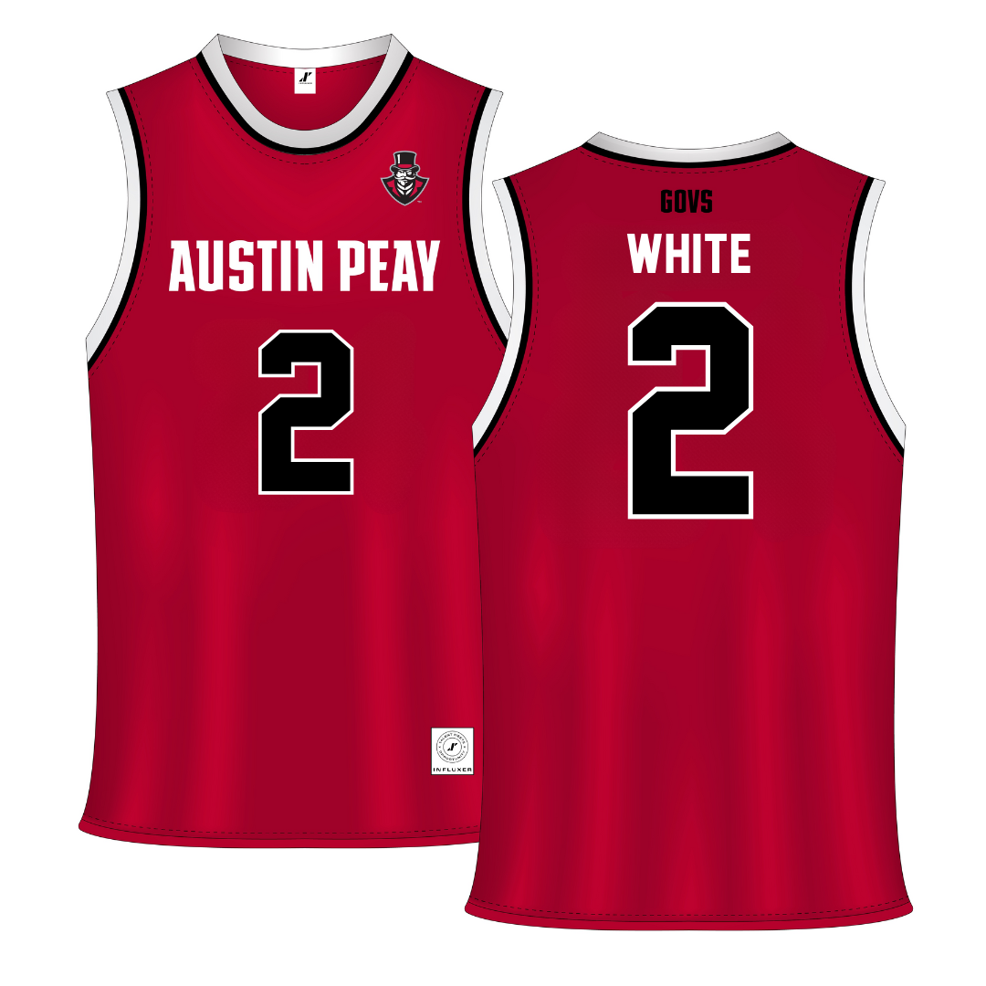 Austin Peay State University Red Basketball Jersey - #2 Desmond White