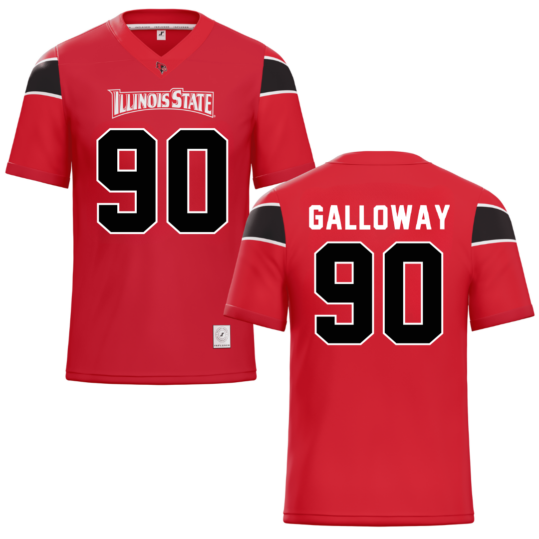 Illinois State University Red Football Jersey - #90 Greg Galloway