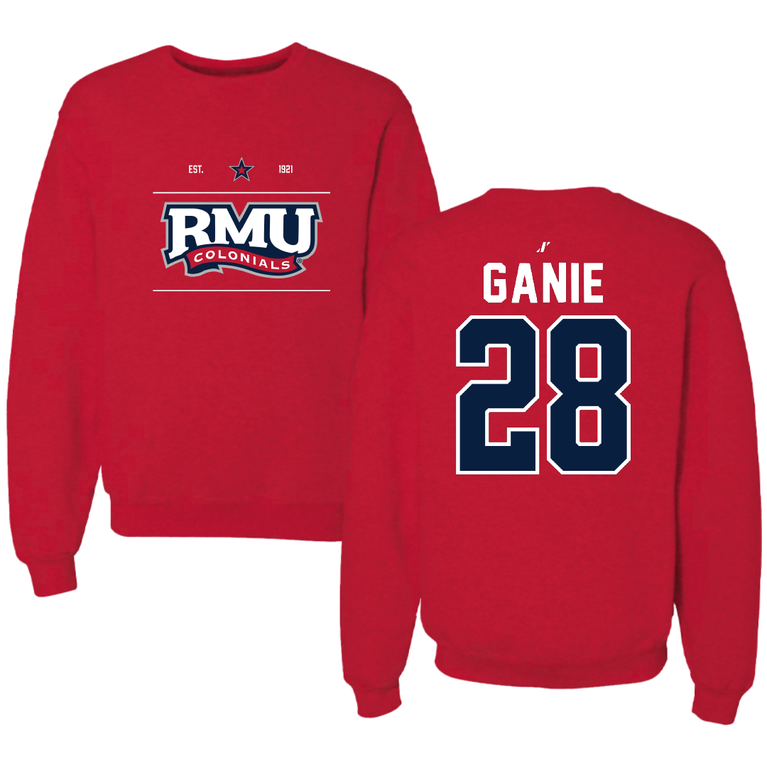 Robert Morris University Ice Hockey Red General Crewneck - #28 Logan Ganie