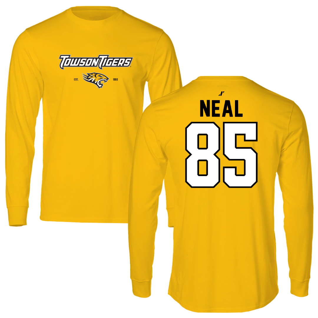 Towson University Football Gold General Performance Long Sleeve - #85 Gordon Neal