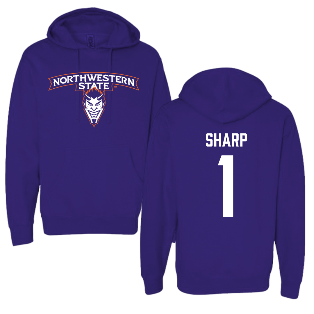 Northwestern State University Softball Purple Hoodie - #1 Skye Sharp