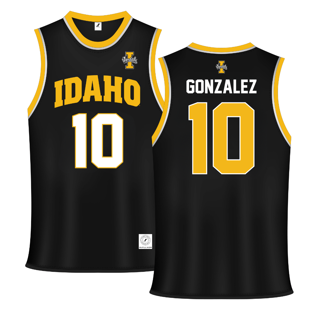 University of Idaho Black Basketball Jersey - #10 Kristian Gonzalez