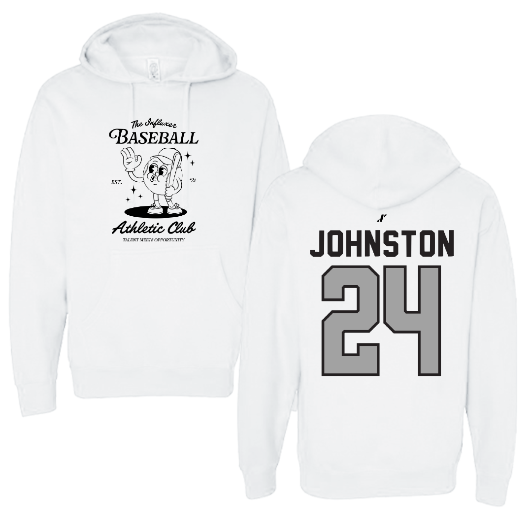 Baseball White Influxer Athletic Club Hoodie - #24 Connor Johnston