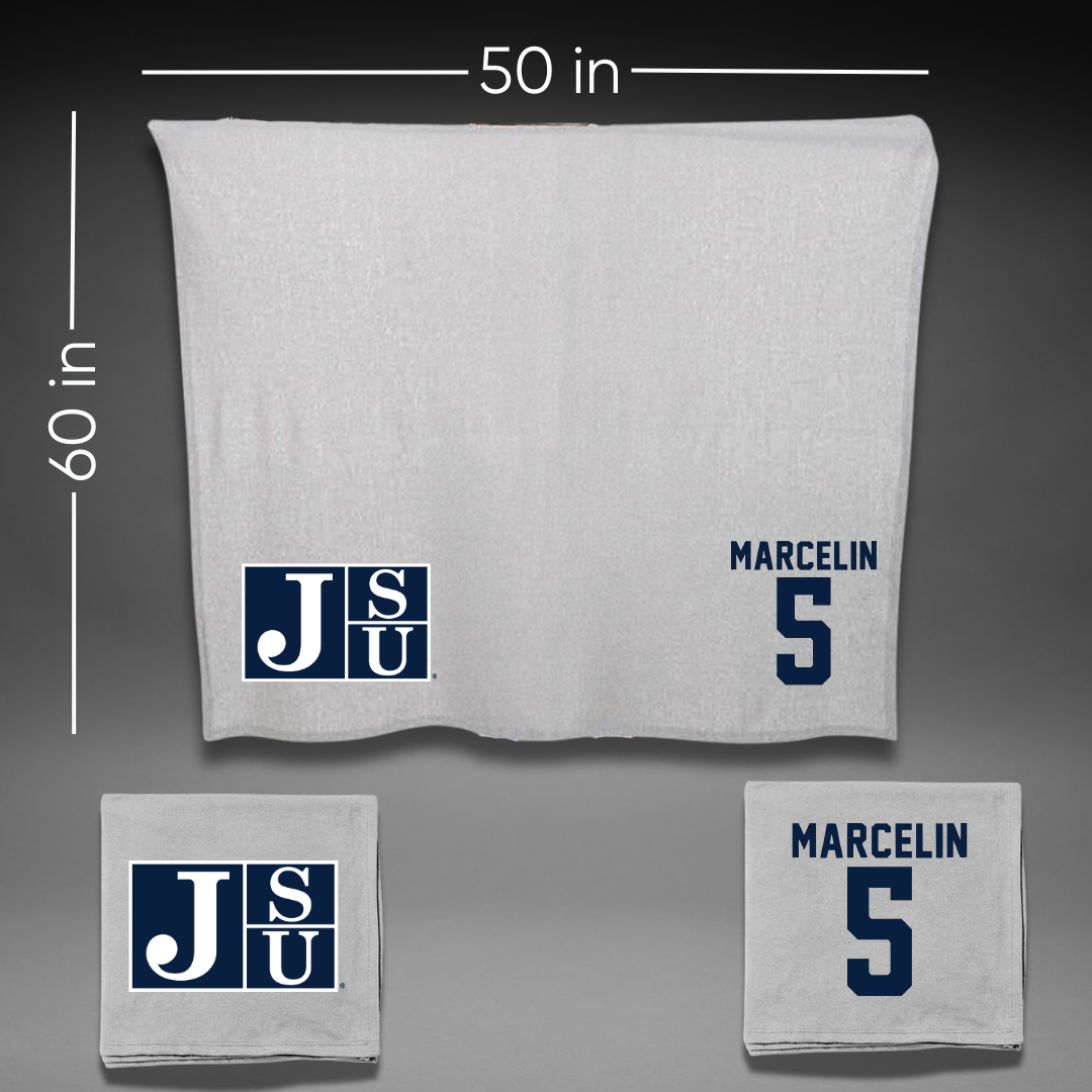 Jackson State University Volleyball Gray Blanket - #5 Nyjha Marcelin