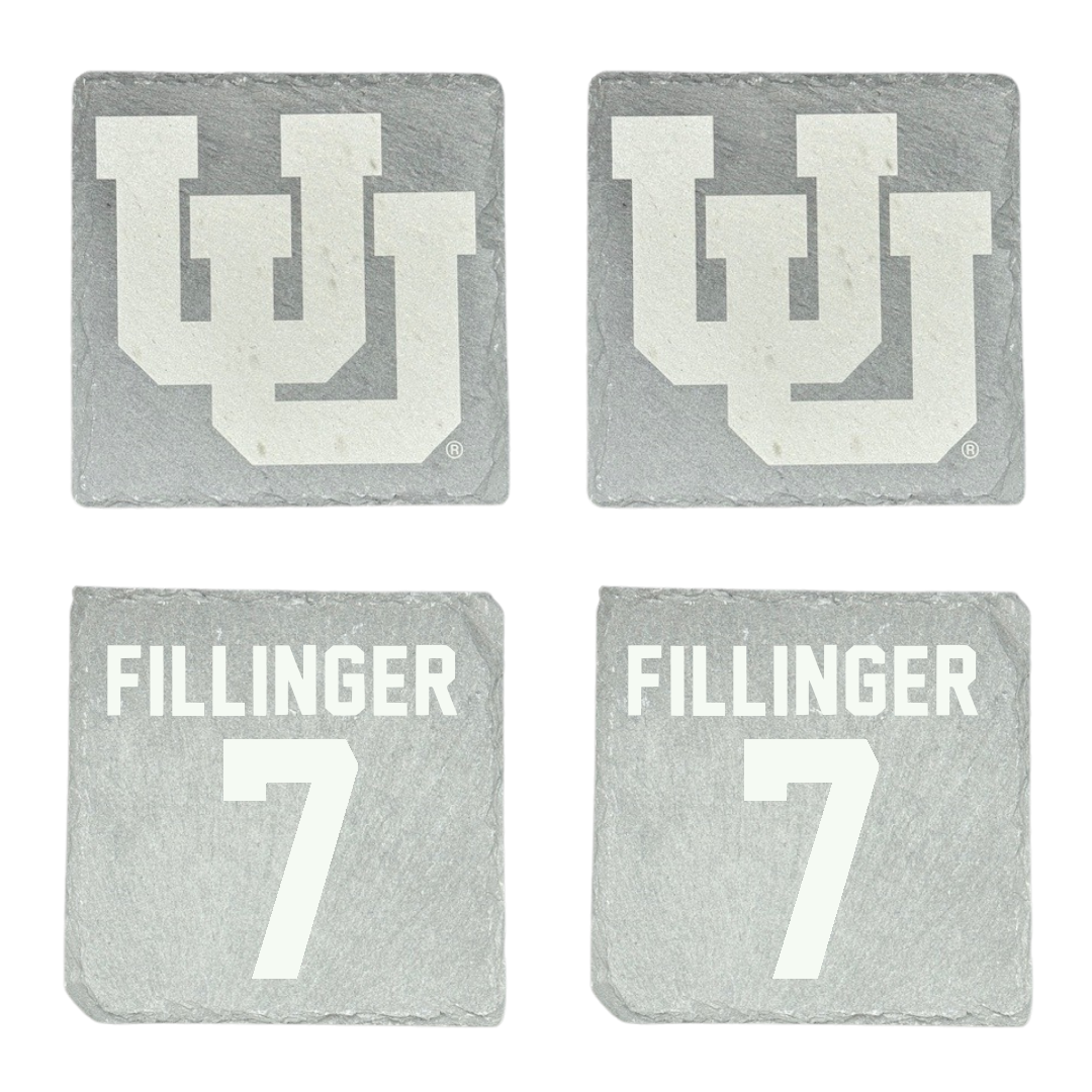 University of Utah Football Stone Coaster (4 Pack)  - #7 Van Fillinger
