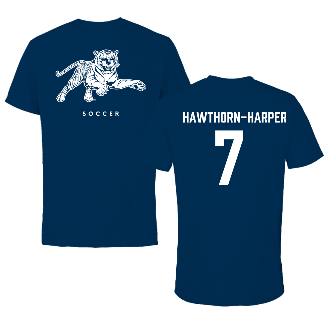 Jackson State University Soccer Navy Tee - #7 Ryanne Hawthorn-Harper