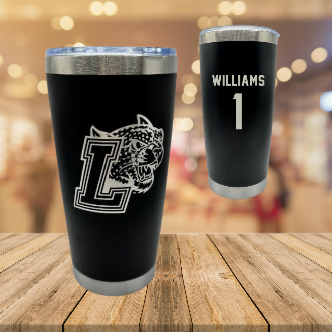 Lafayette College Basketball Black Stainless Steel Tumbler - #1 Caleb Williams