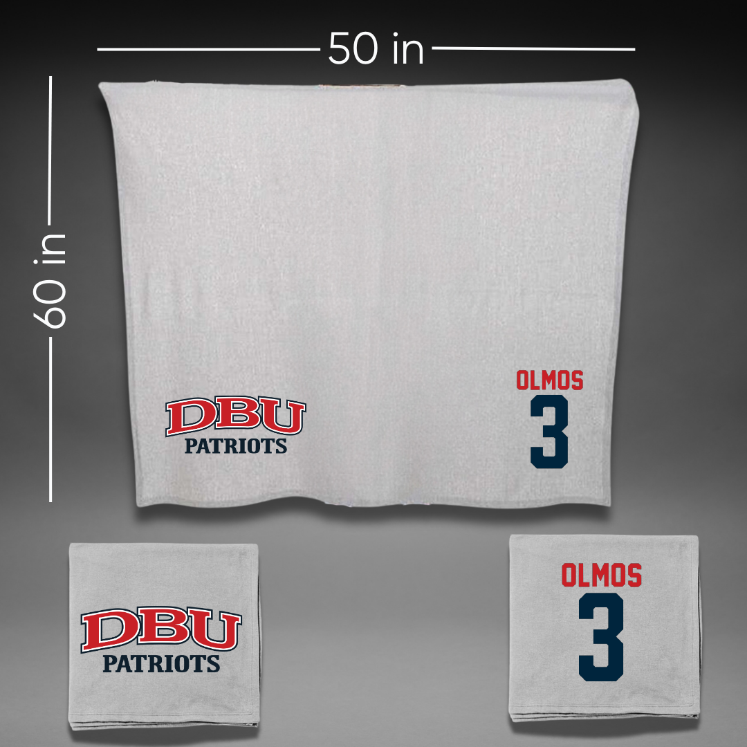 Dallas Baptist University Soccer Gray Blanket - #3 Angelina Olmos