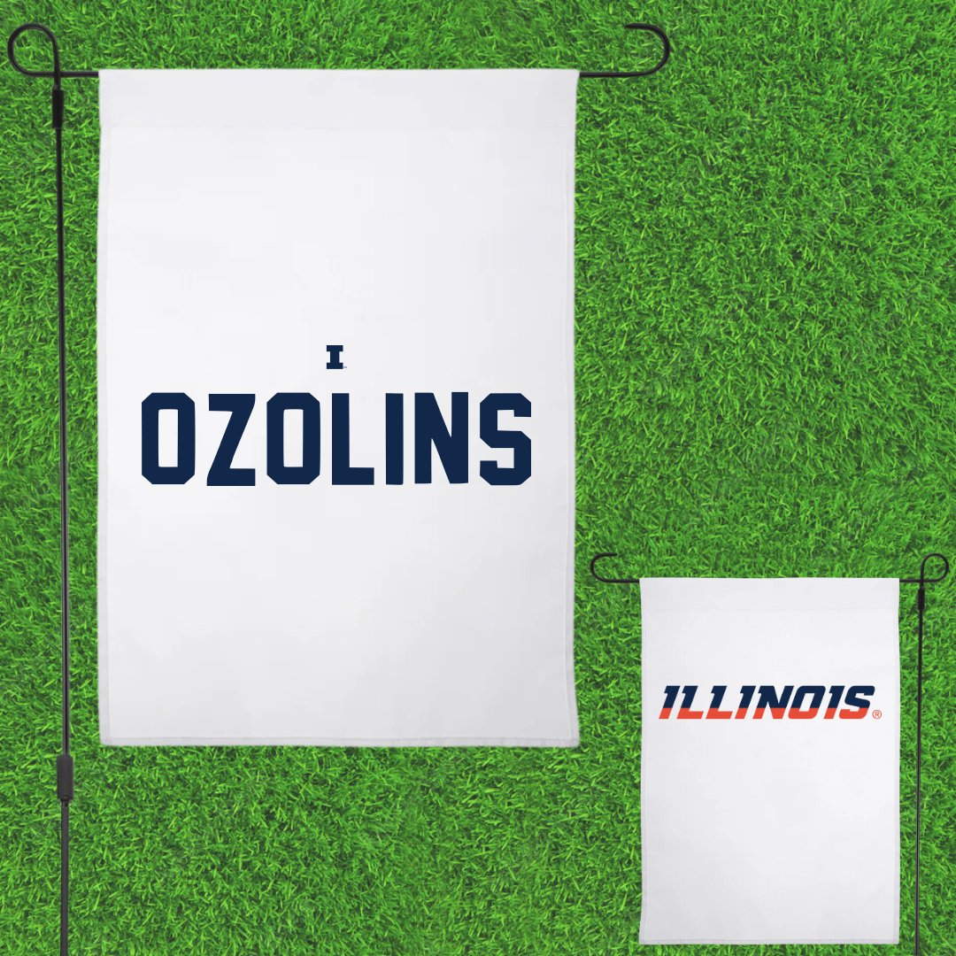 University of Illinois Tennis White Garden Flag - Karlis Ozolins