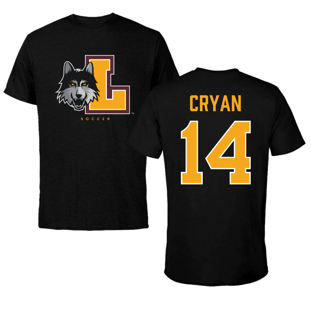 Loyola University-Chicago Soccer Black Mascot Performance Tee - #14 Ansley Cryan