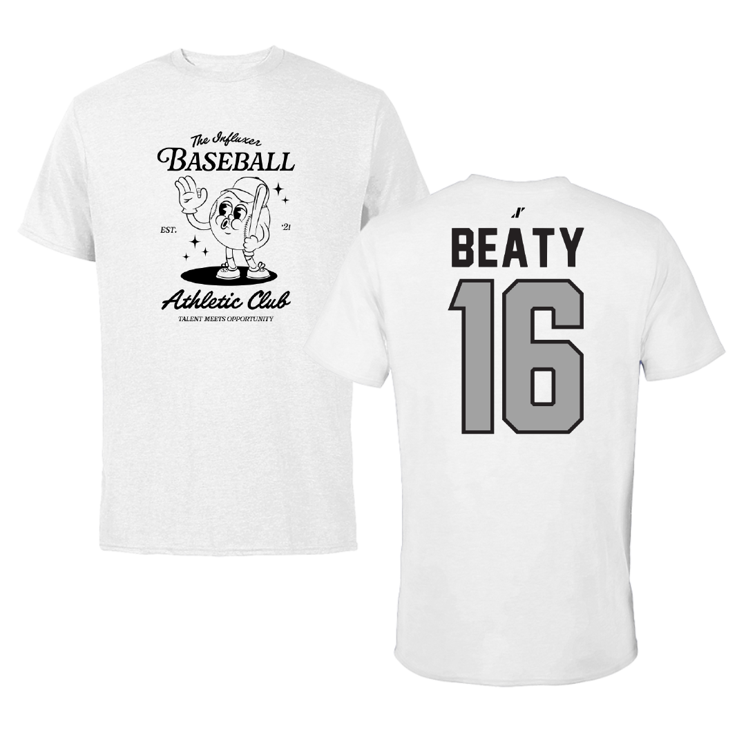 Baseball White Influxer Athletic Club Tee - #16 Jake Beaty