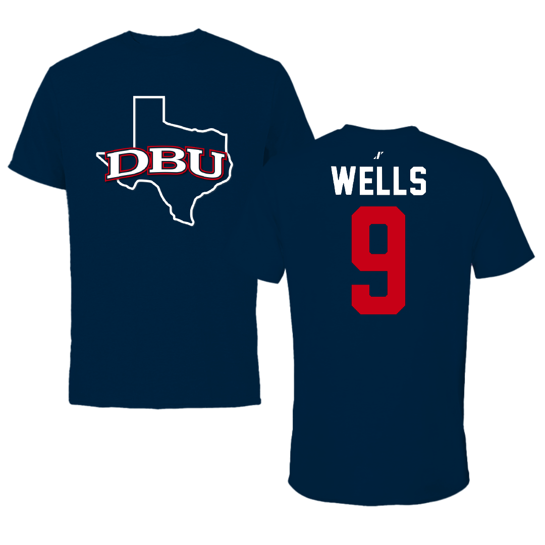 Dallas Baptist University Volleyball Navy State Tee - #9 Karly Wells