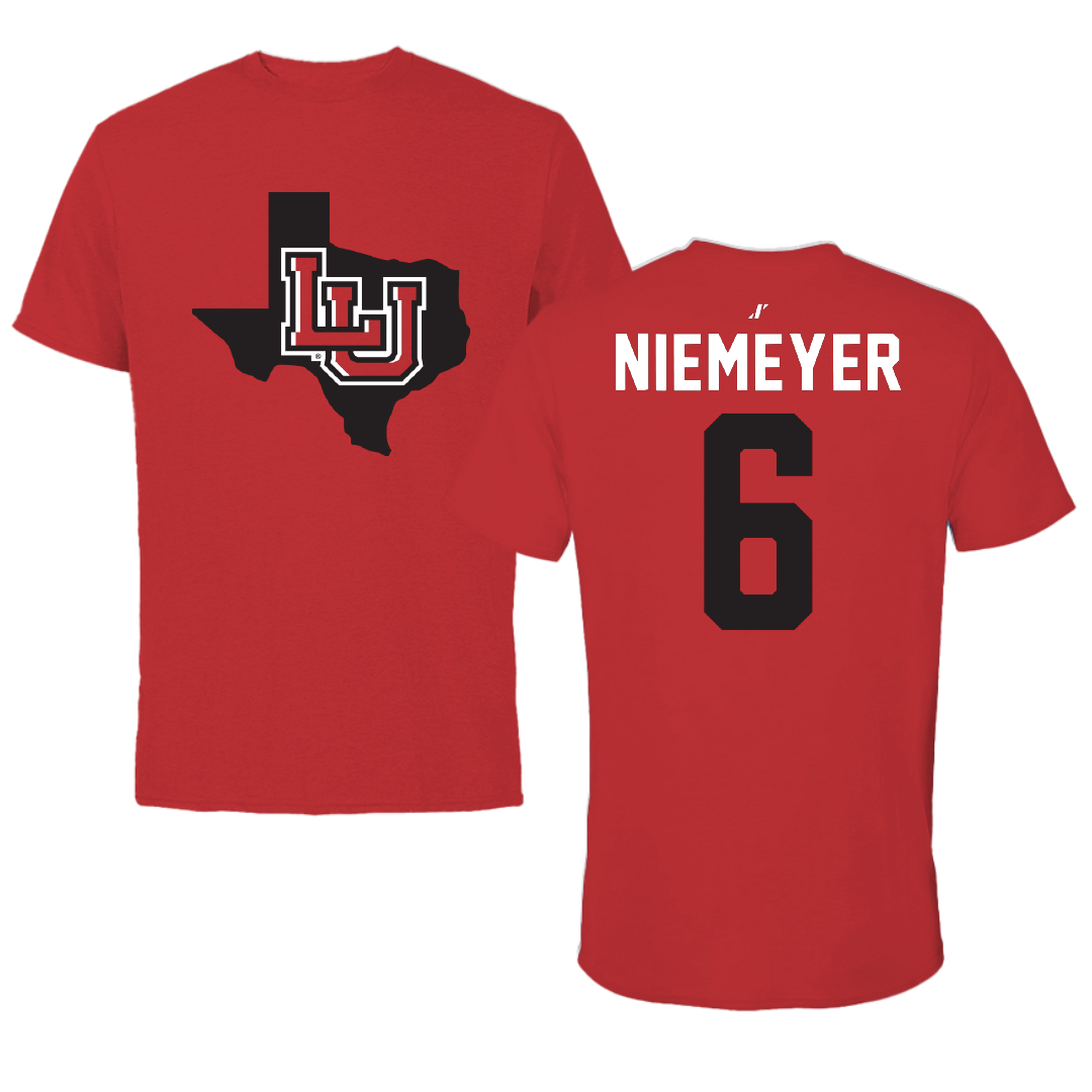 Lamar University Soccer Red State Tee - #6 Kaitlyn Niemeyer
