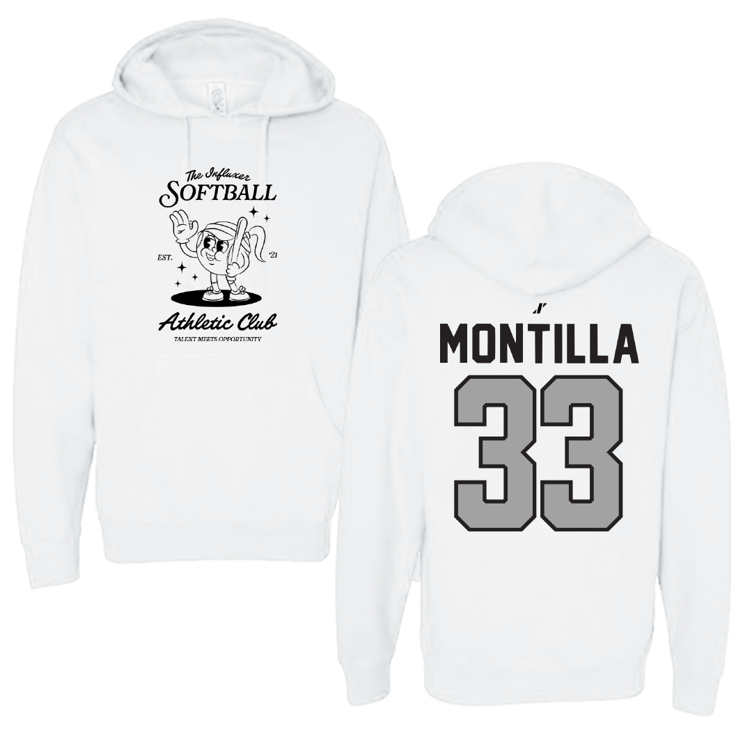 Softball White Influxer Athletic Club Hoodie - #33 Monee Montilla