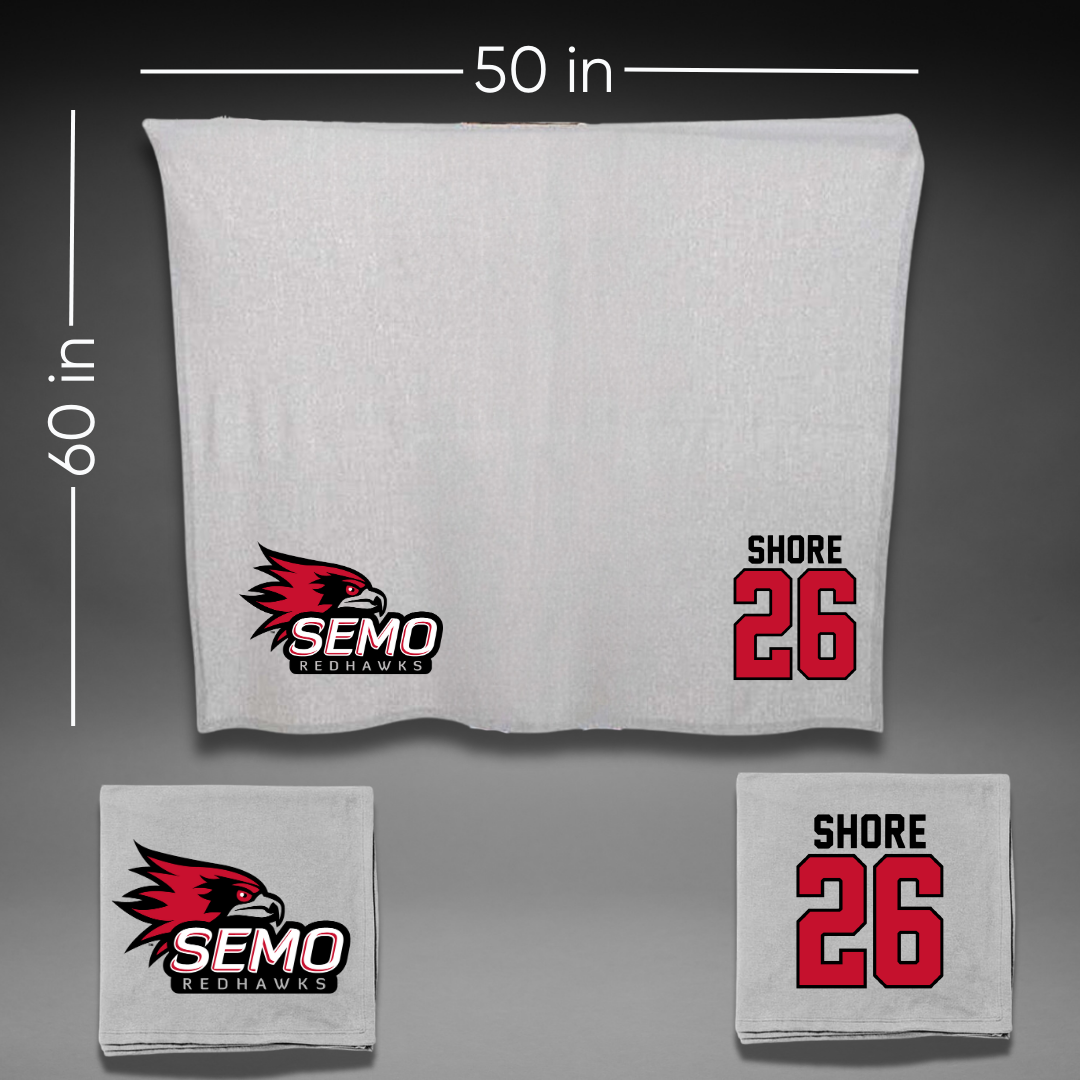 Southeast Missouri State University Softball Gray Blanket - #26 Aubrie Shore