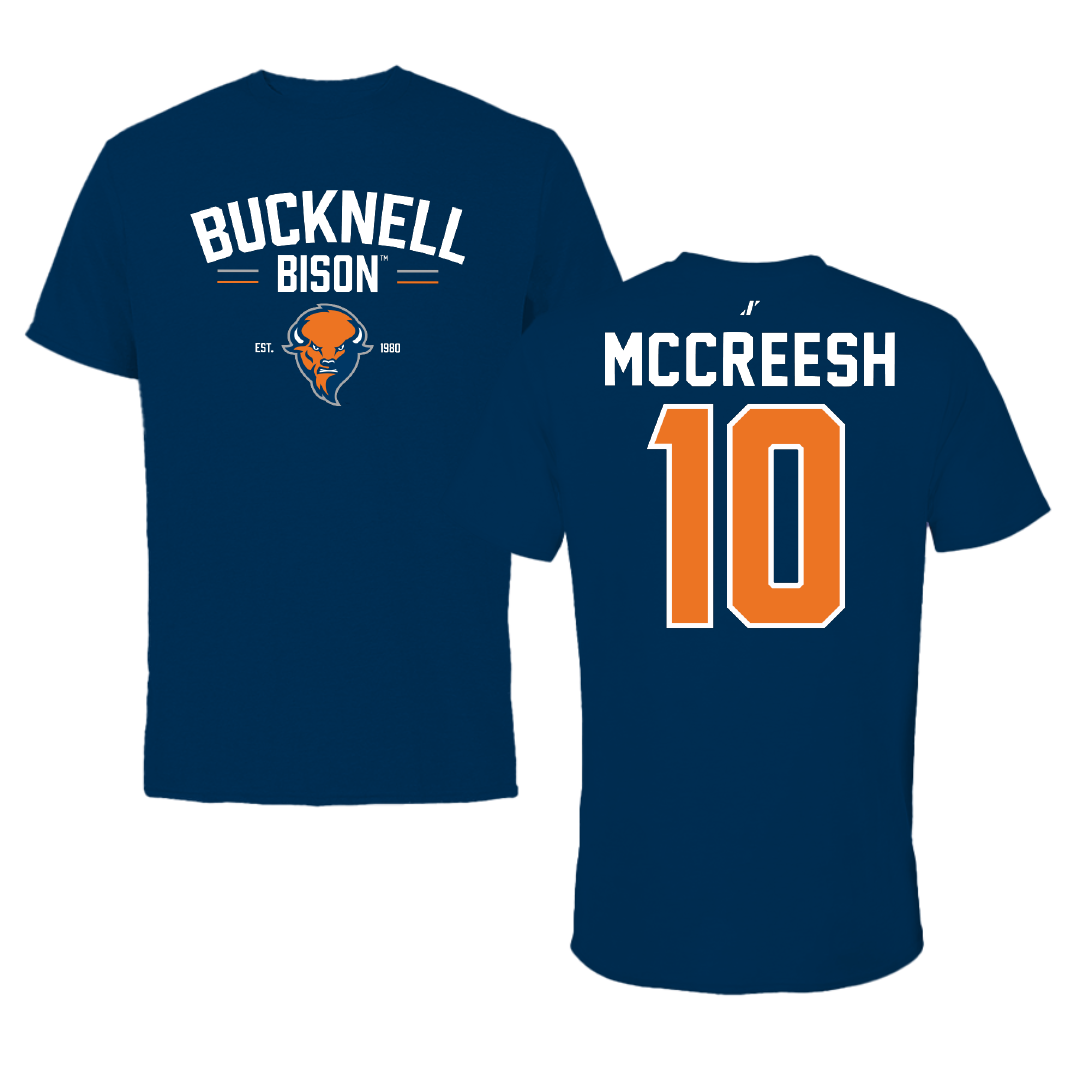Bucknell University Basketball Navy General Performance Tee - #10 Brandon McCreesh
