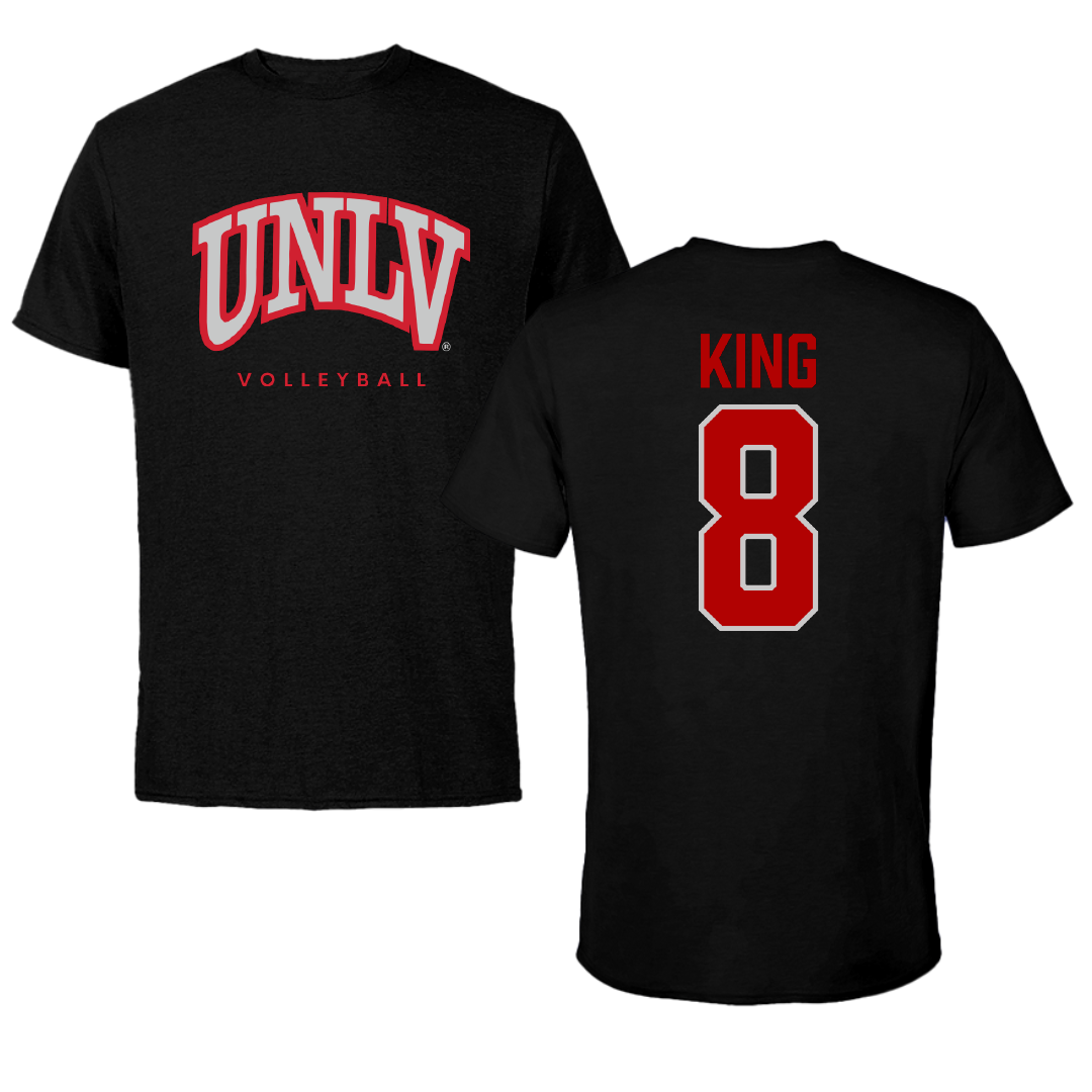 University of Nevada-Las Vegas Volleyball Black Tee - #8 Caleigh King