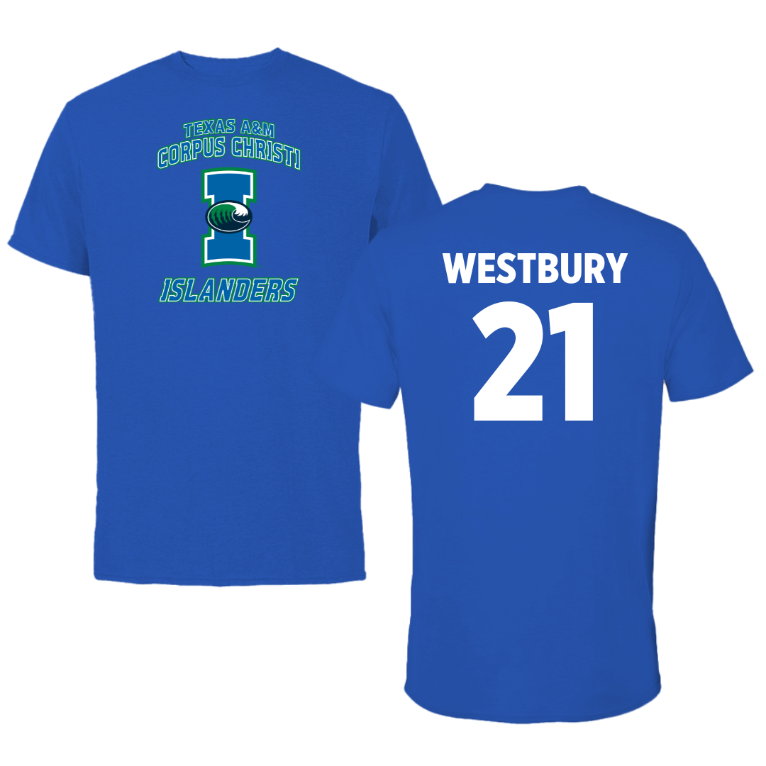 Texas A&M University-Corpus Christi Soccer Blue Islanders Performance Tee - #21 Morgan Westbury