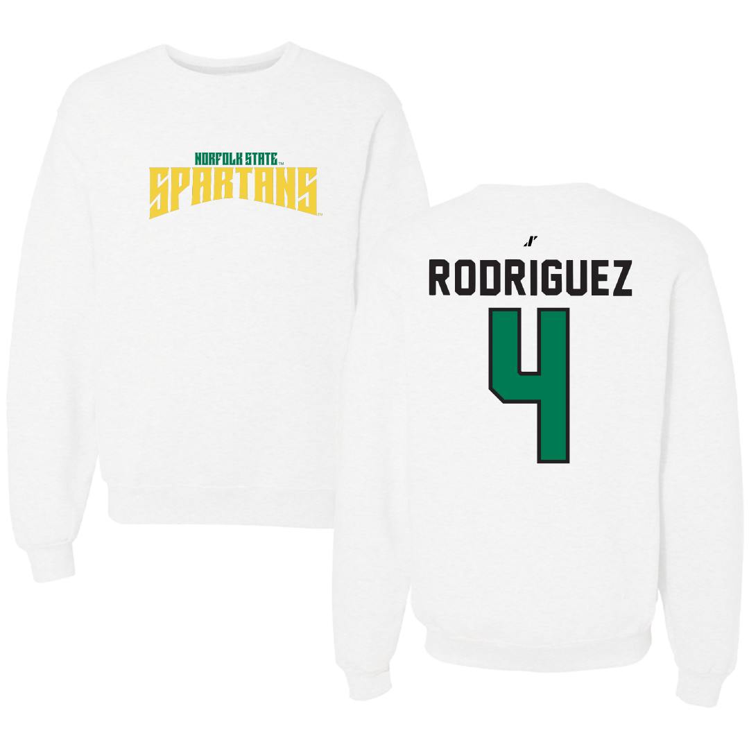 Norfolk State University Baseball White Classic Crewneck - #4 Raphael Rodriguez