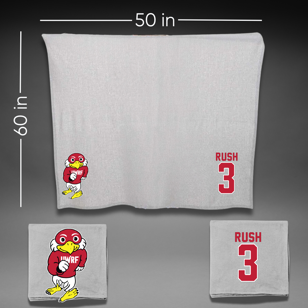 University of Wisconsin-River Falls Football Gray Blanket - #3 Austin Rush