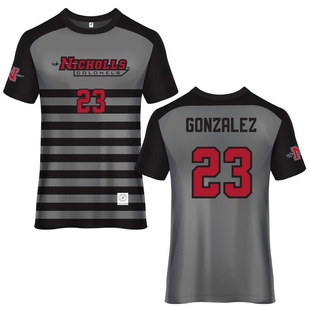 Nicholls State University Gray Soccer Jersey - #23 Hanah Gonzalez
